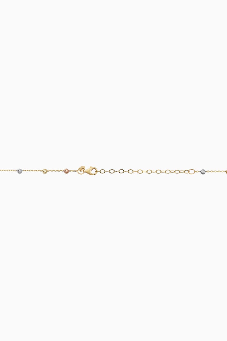 14K Tricolor Gold Celebration Ball Station Necklace, Alternate, color, Yellow Gold