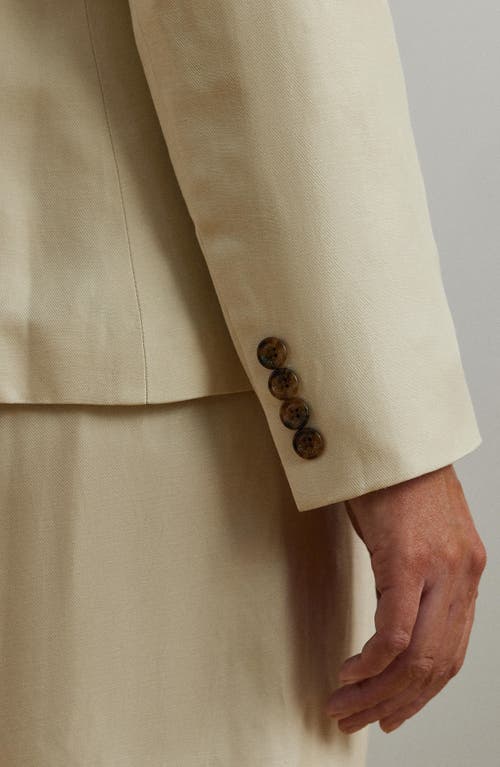 Ralph Lauren Plus Size Linen-blend Twill Blazer In Ivory Beige