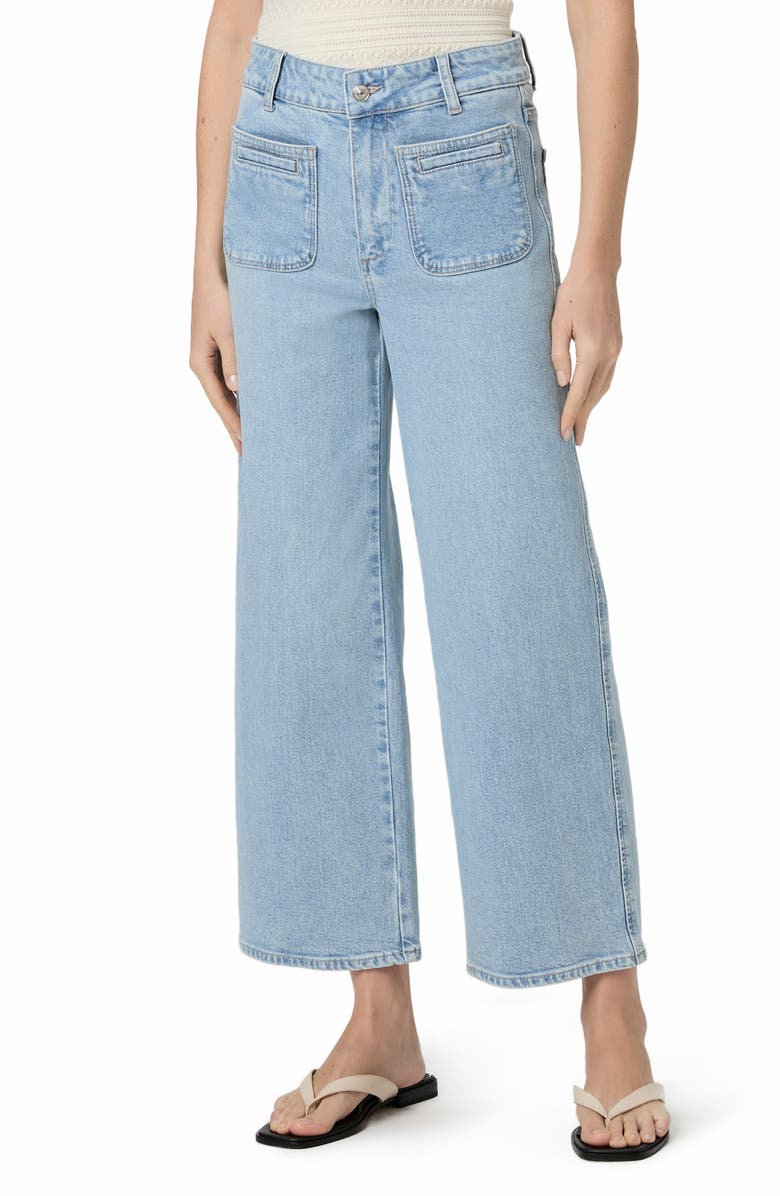 PAIGE Sasha High Waist Ankle Wide Leg Jeans, Main, color, Olevia