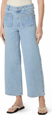 PAIGE Sasha High Waist Ankle Wide Leg Jeans
