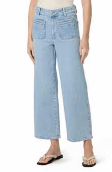 PAIGE Sasha High Waist Ankle Wide Leg Jeans