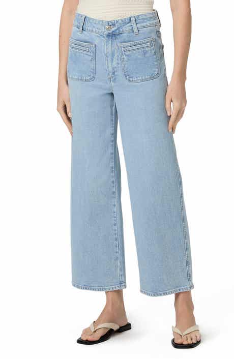 PAIGE Sasha High Waist Ankle Wide Leg Jeans