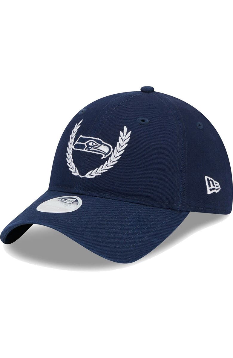 New Era Women's New Era College Navy Seattle Seahawks Leaves 9TWENTY Adjustable Hat, Main, color, Navy