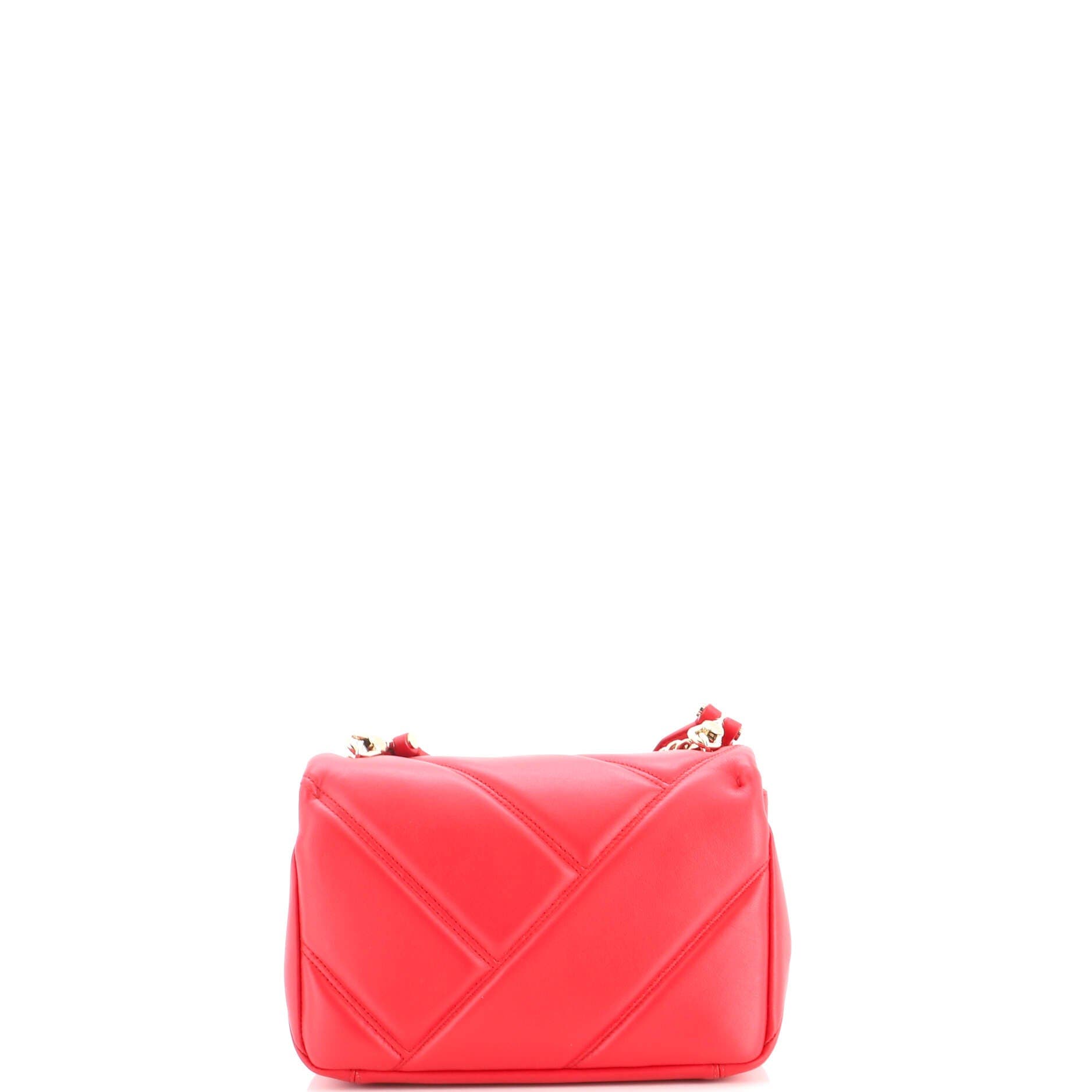 Serpenti Cabochon Messenger Bag Diagonal Quilted Leather Small, Alternate, color, Red