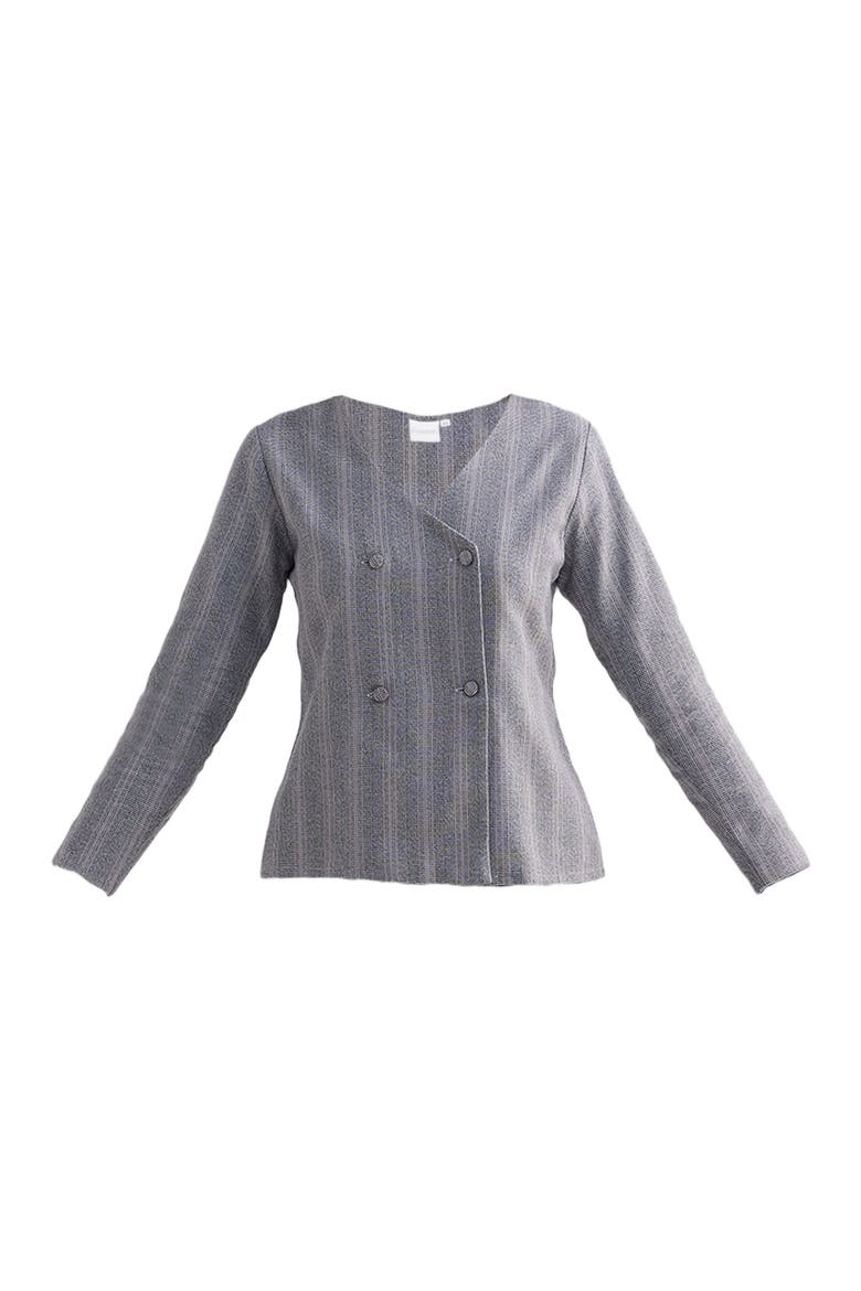 Fitted Cotton Tweed Jacket, Alternate, color, Steel Breeze