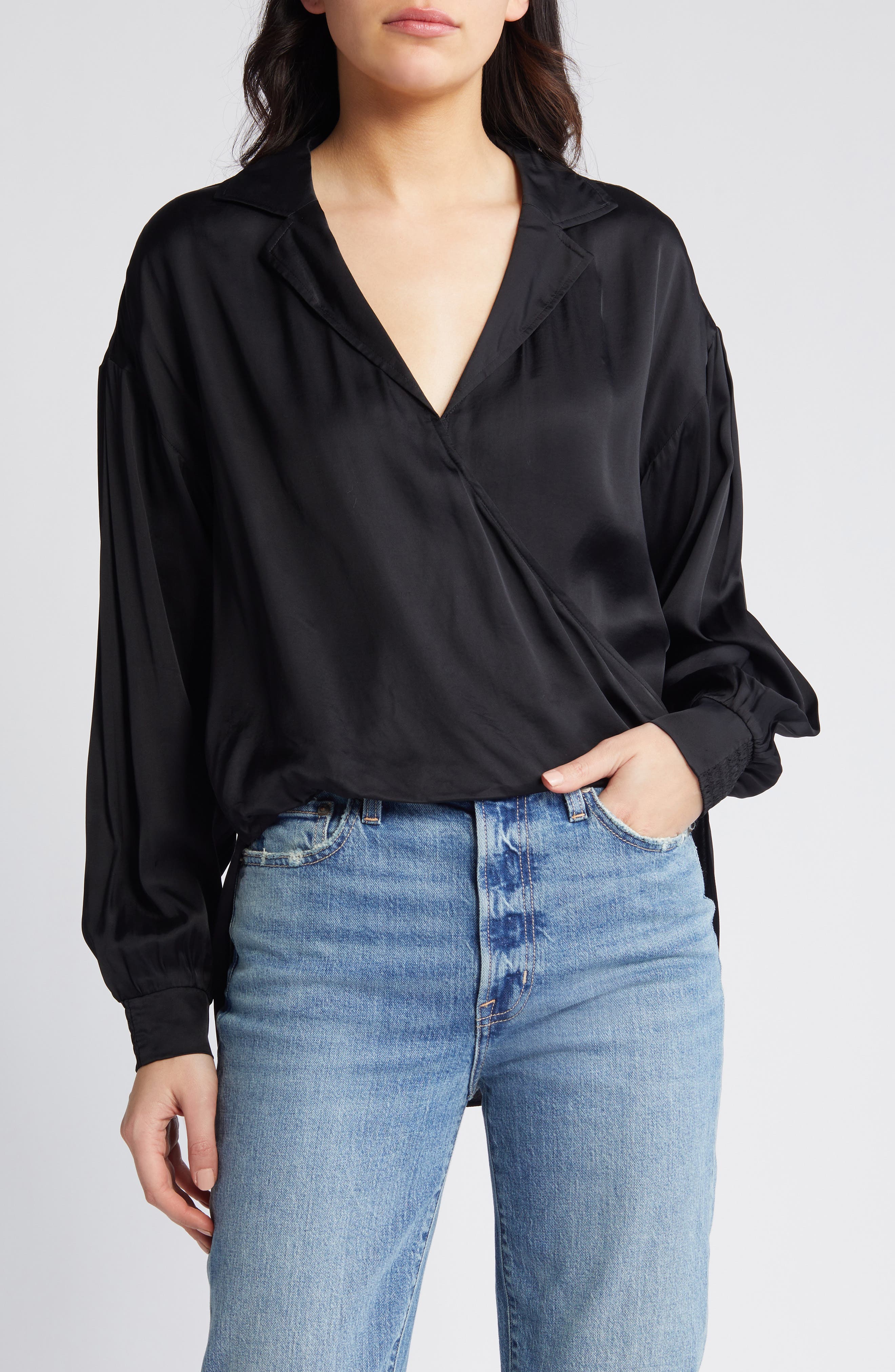 Penny Balloon Sleeve High-Low Top