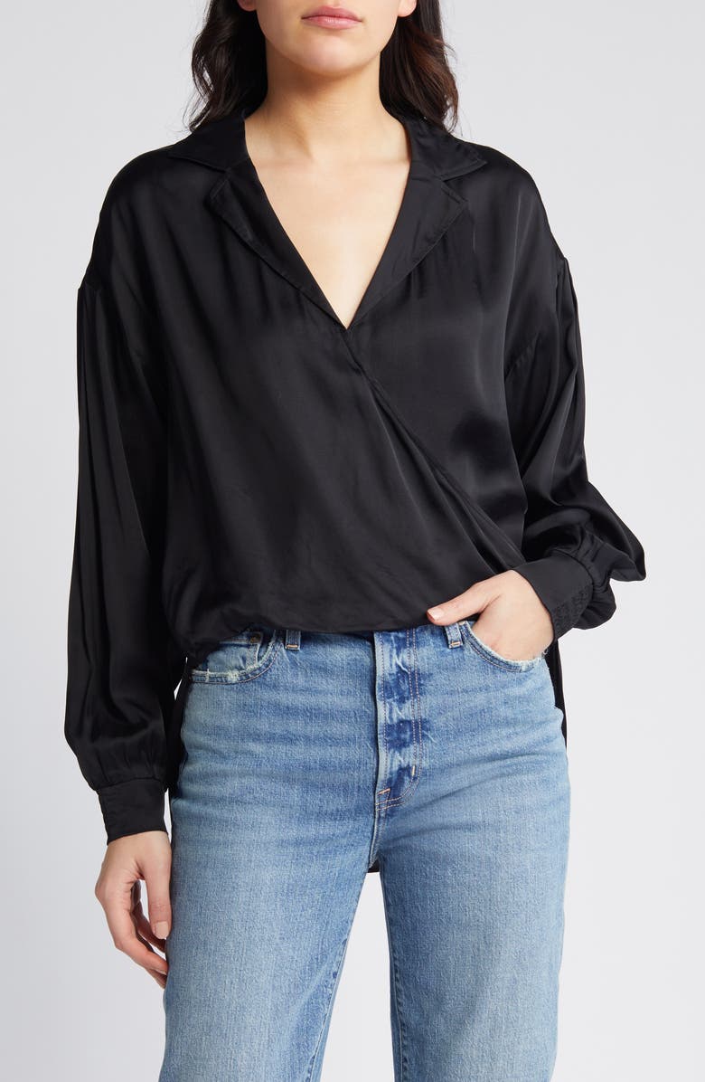 AllSaints Penny Balloon Sleeve High-Low Top, Main, color, 