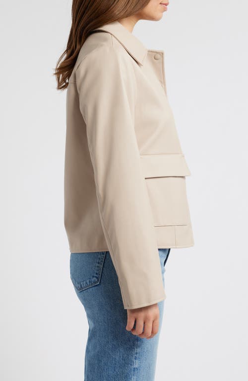Shop Sam Edelman Faux Leather Swing Jacket In Oatmeal