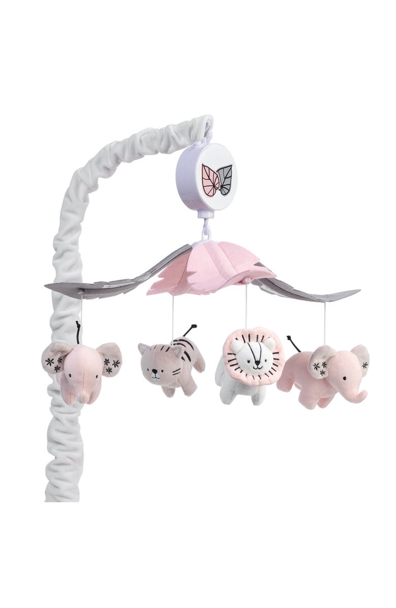 Lambs & Ivy Happy Jungle Musical Baby Crib Mobile Safari Animals Soother Toy, Main, color, Multicolor