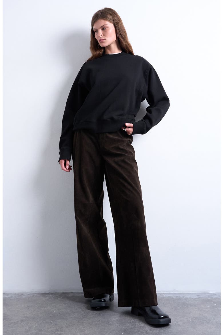 Ultimate Oversize Cotton Blend Sweatshirt, Alternate, color, BLACK