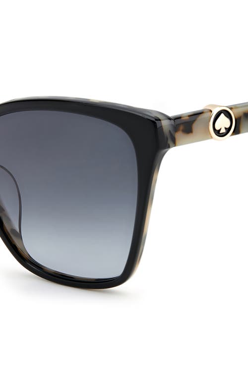 Kate Spade New York Amiyah 56mm Gradient Cat Eye Sunglasses In Black