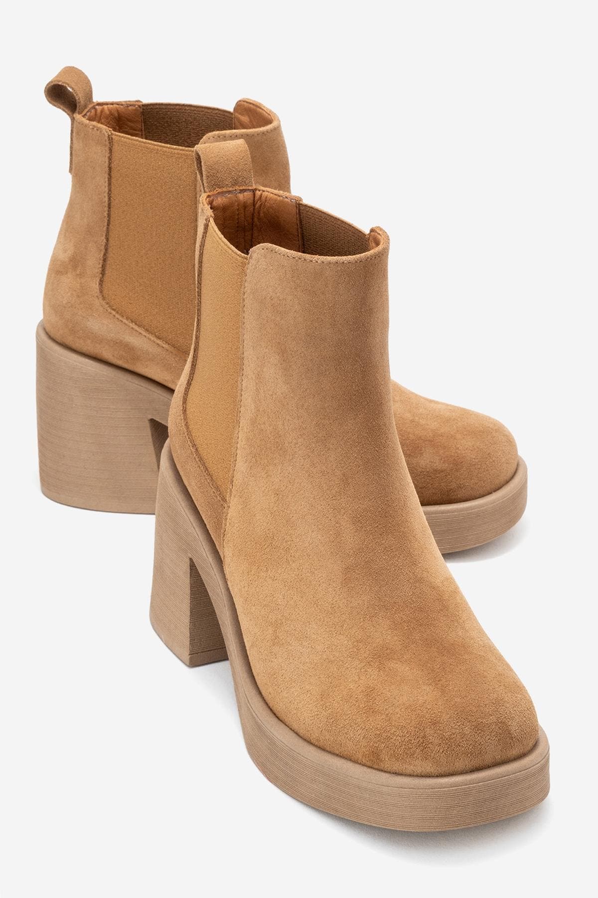 Lysa Leather Platform Boot, Alternate, color, Cognac Suede Leather