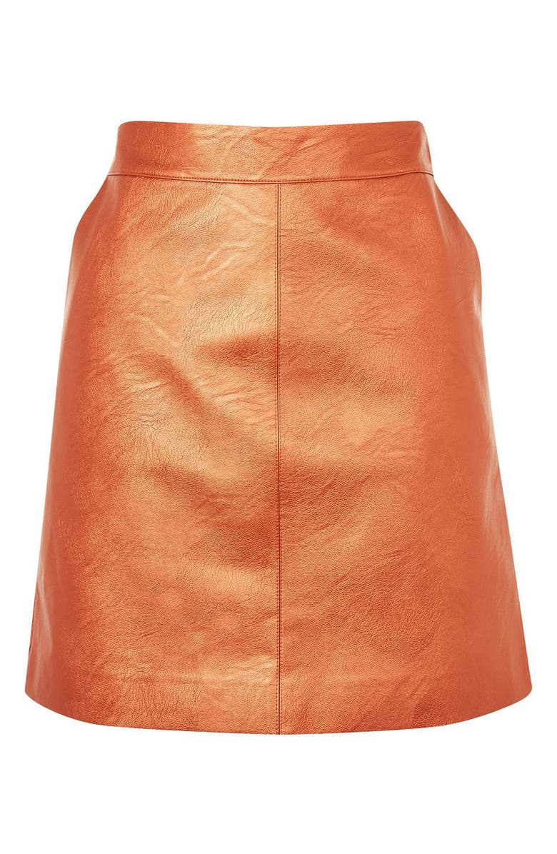 Topshop Faux Leather Skirt, Alternate, color, 