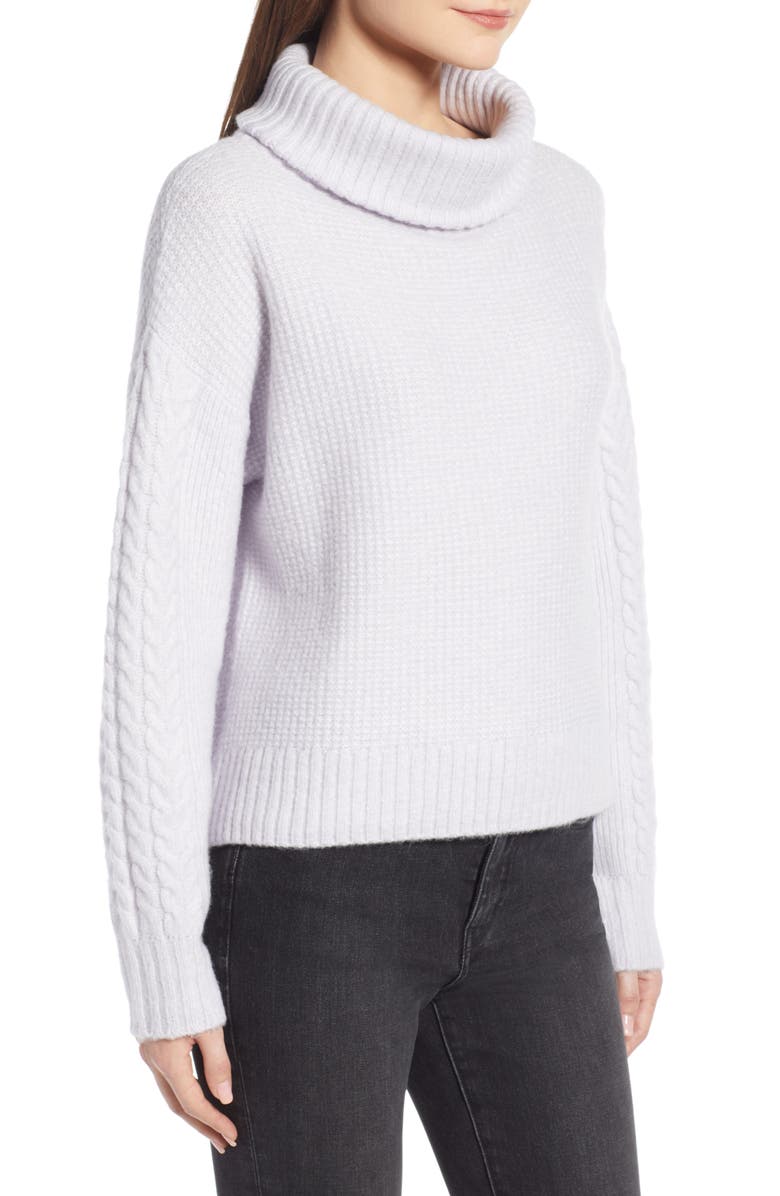 Something Navy Cozy Textured Turtleneck, Alternate, color,