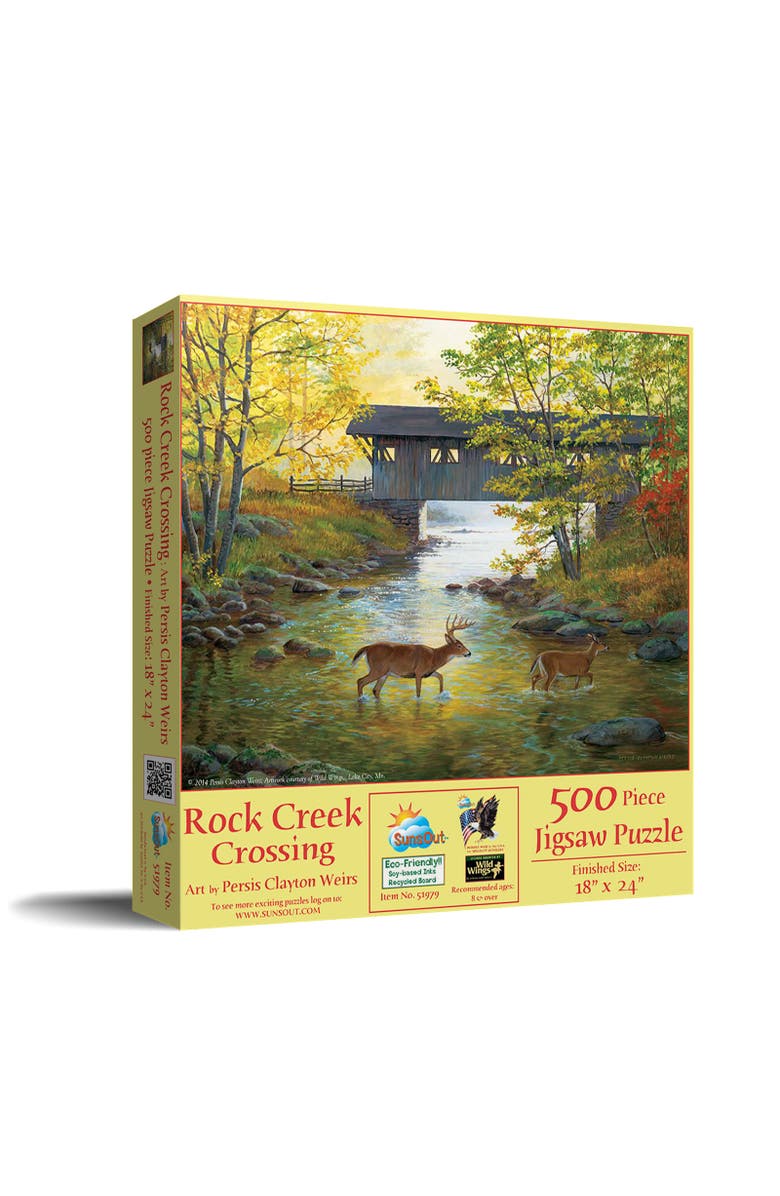 Sunsout Rock Creek Crossing 500 piece Jigsaw Puzzle for Adults, Main, color, Multicolor