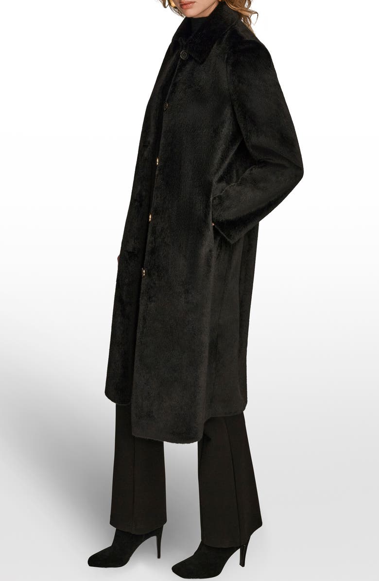Donna Karan New York Faux Fur Coat, Alternate, color, Black