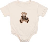 Sweet Wink Teddy Bear Patch Short Sleeve Romper