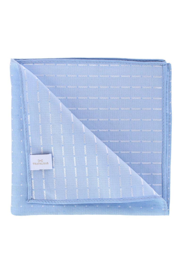 Churchill Chambray 12-inch Polka Dot Linen Blend Pocket Square, Alternate, color, Light Blue with Polka Dots