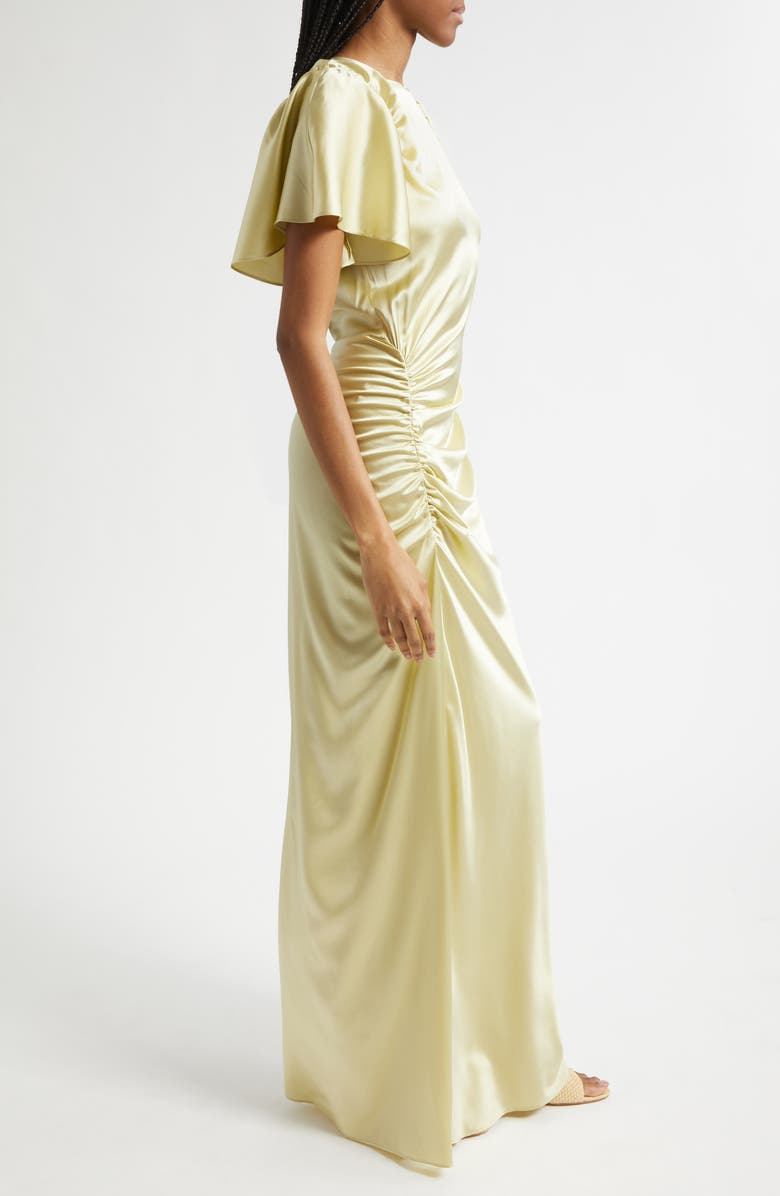 Veronica Beard Huntleigh Side Ruched Silk Blend Gown, Alternate, color, Pistachio