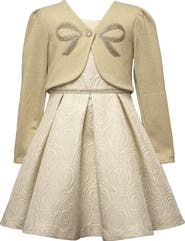 Iris & Ivy Kids' Sparkle Knit Party Dress & Cardigan Set