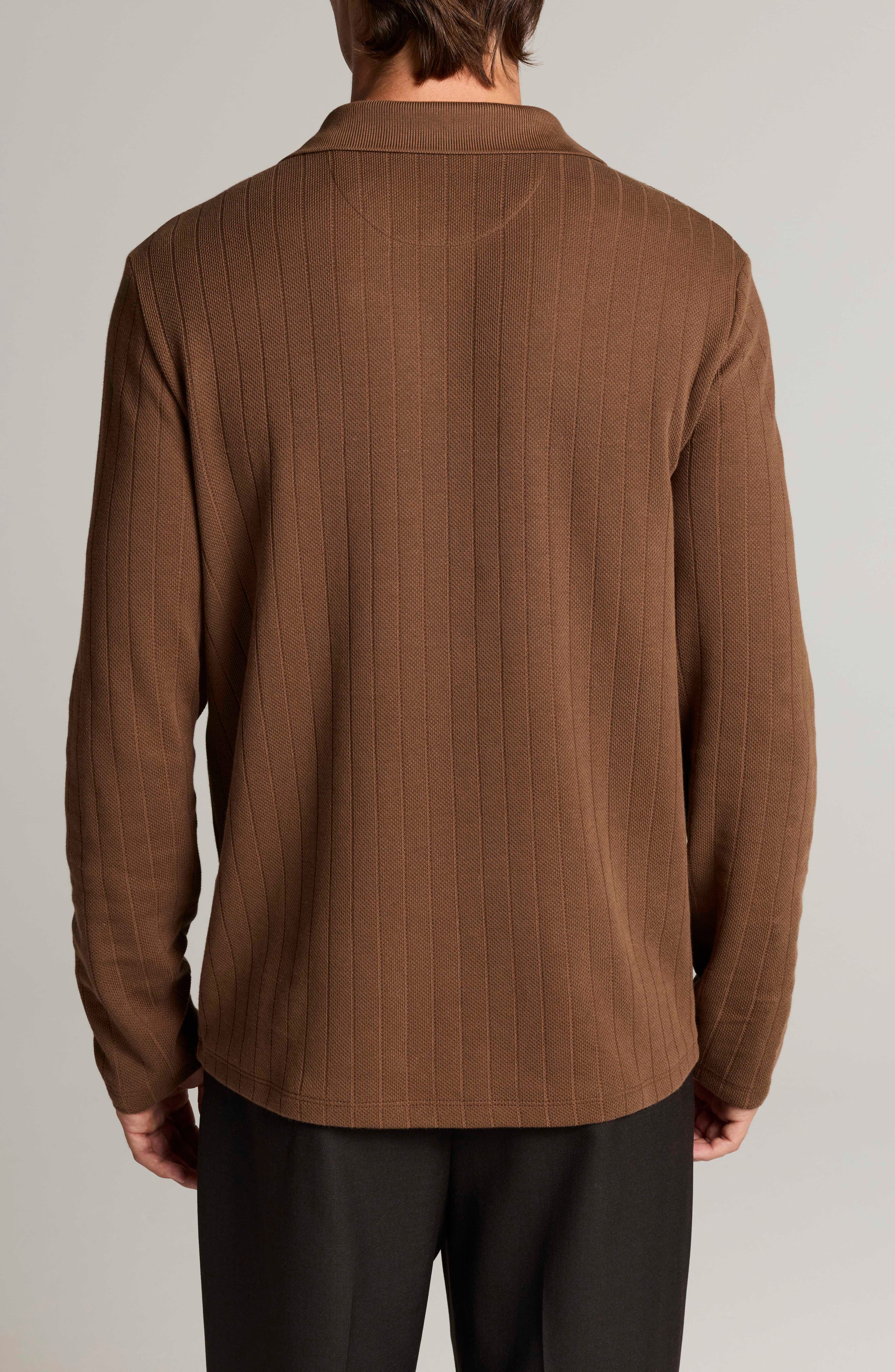 Vince Drop Needle Long Sleeve Johnny Polo (Men) | Nordstrom