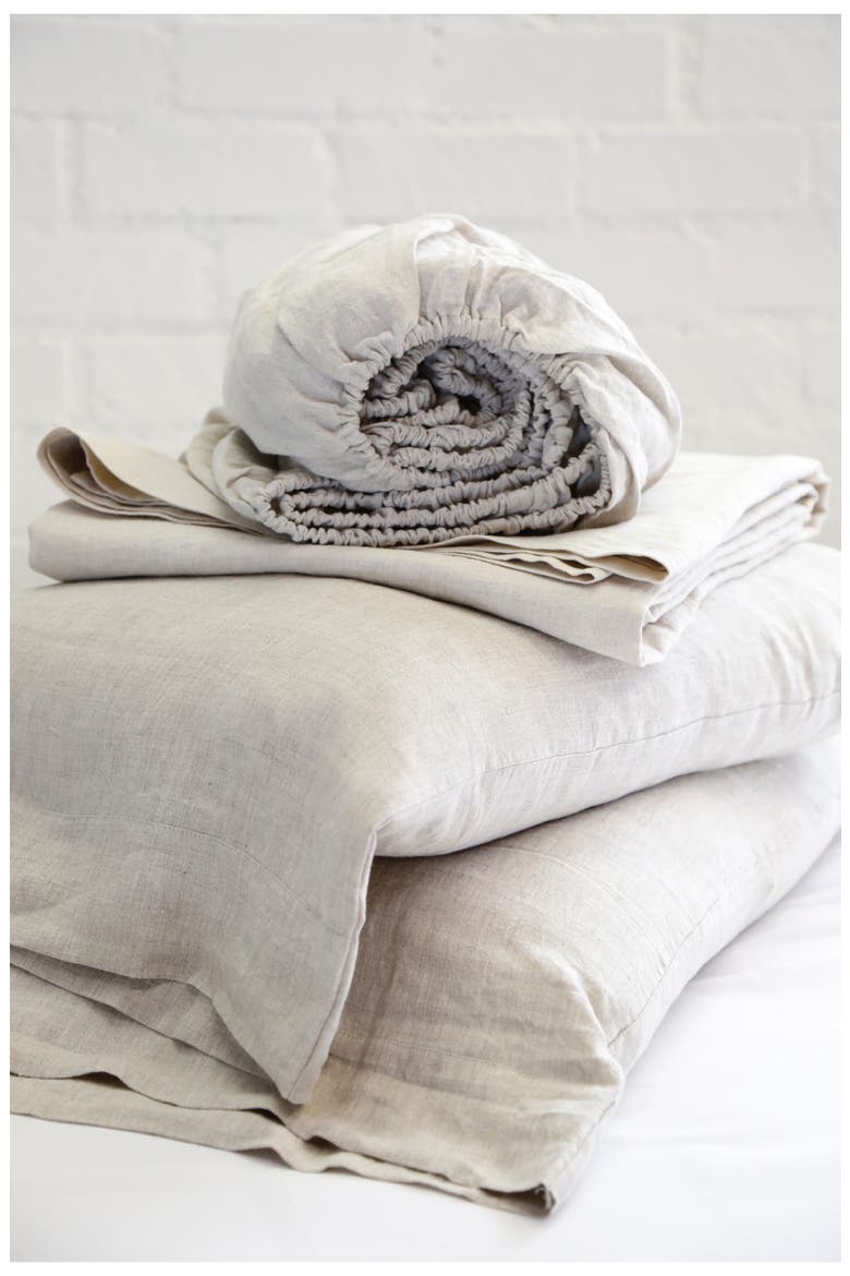 Parker Linen Sheet Set, Alternate, color, FLAX