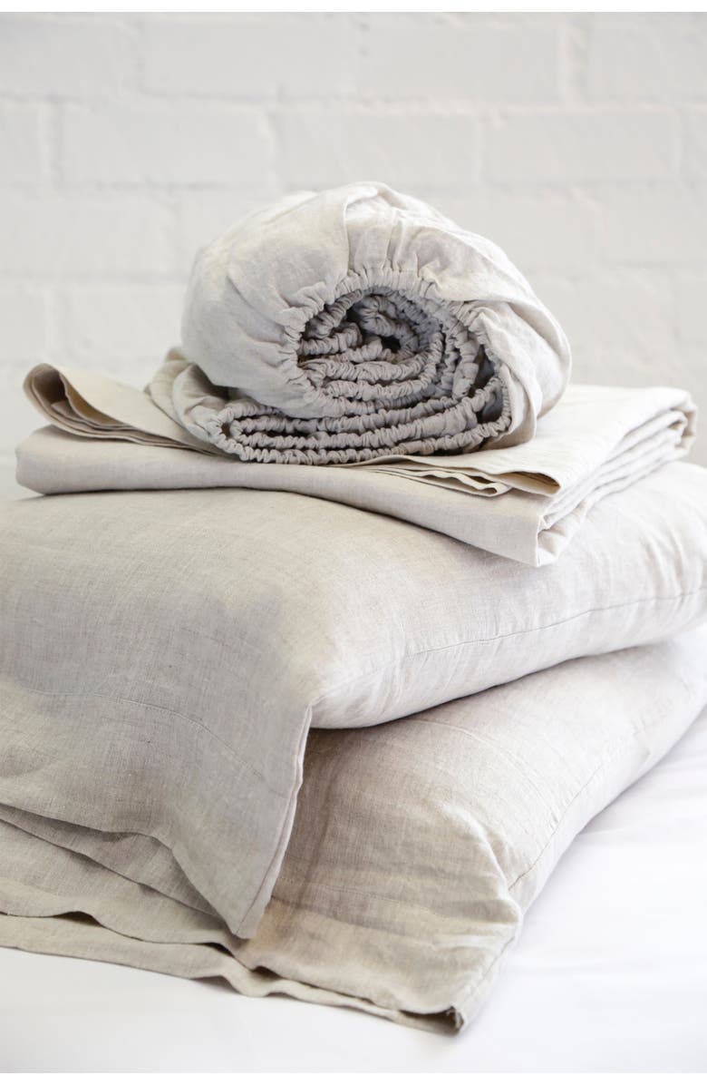 Pom Pom at Home Parker Linen Sheet Set, Alternate, color, Flax