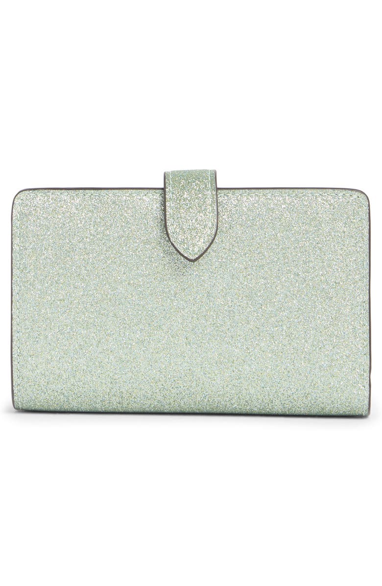 Kate Spade New York kenzie boxed glitter medium compact wallet, Alternate, color, Seawater