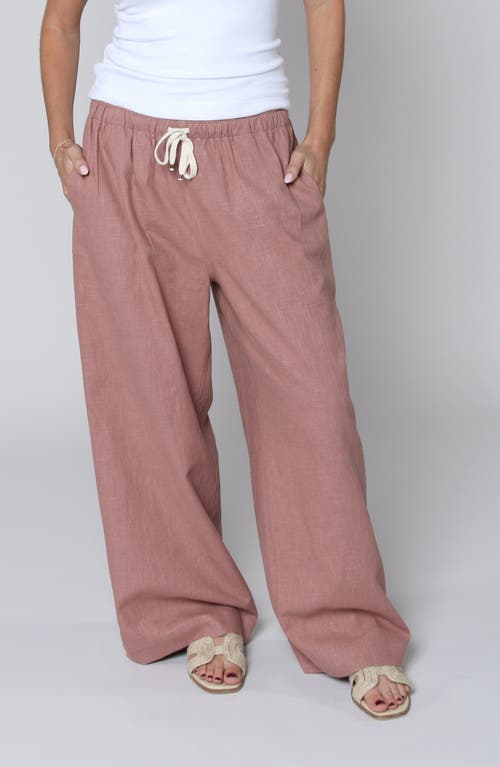 Leisure Lab Linen Palazzo Pant In Neutral