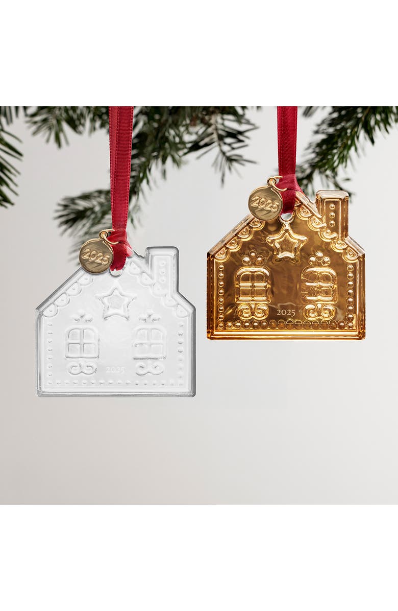 Orrefors Gingerbread House 2025 Annual Holiday Ornament, Alternate, color, Clear