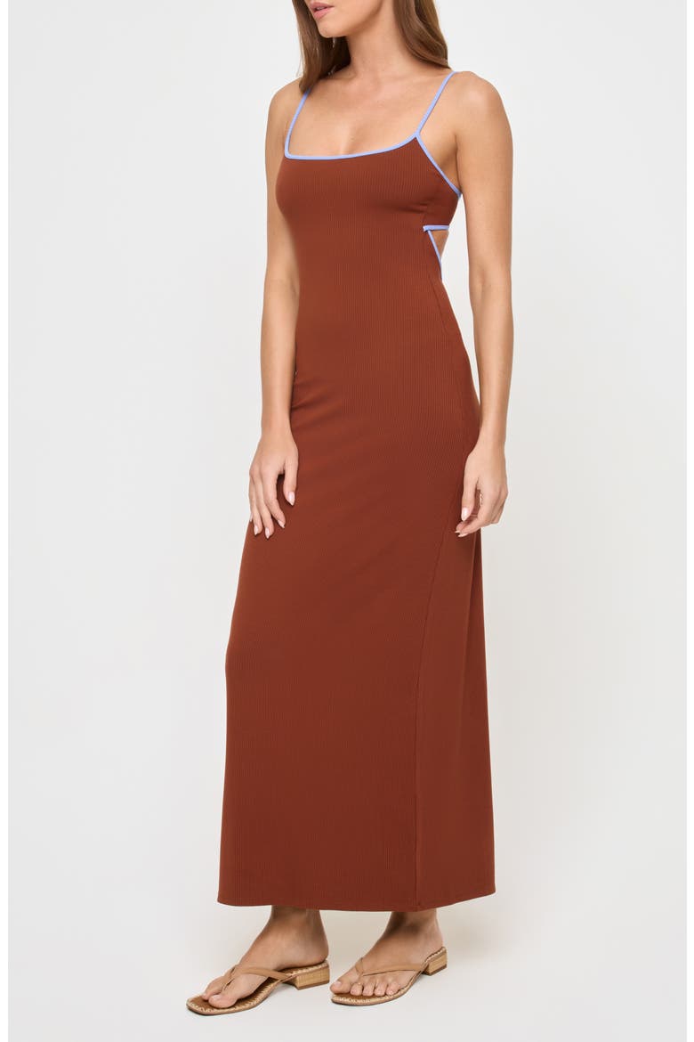 Jordana Knit Cover-Up Maxi Dress, Alternate, color, TOBACCO/ VERI PERI