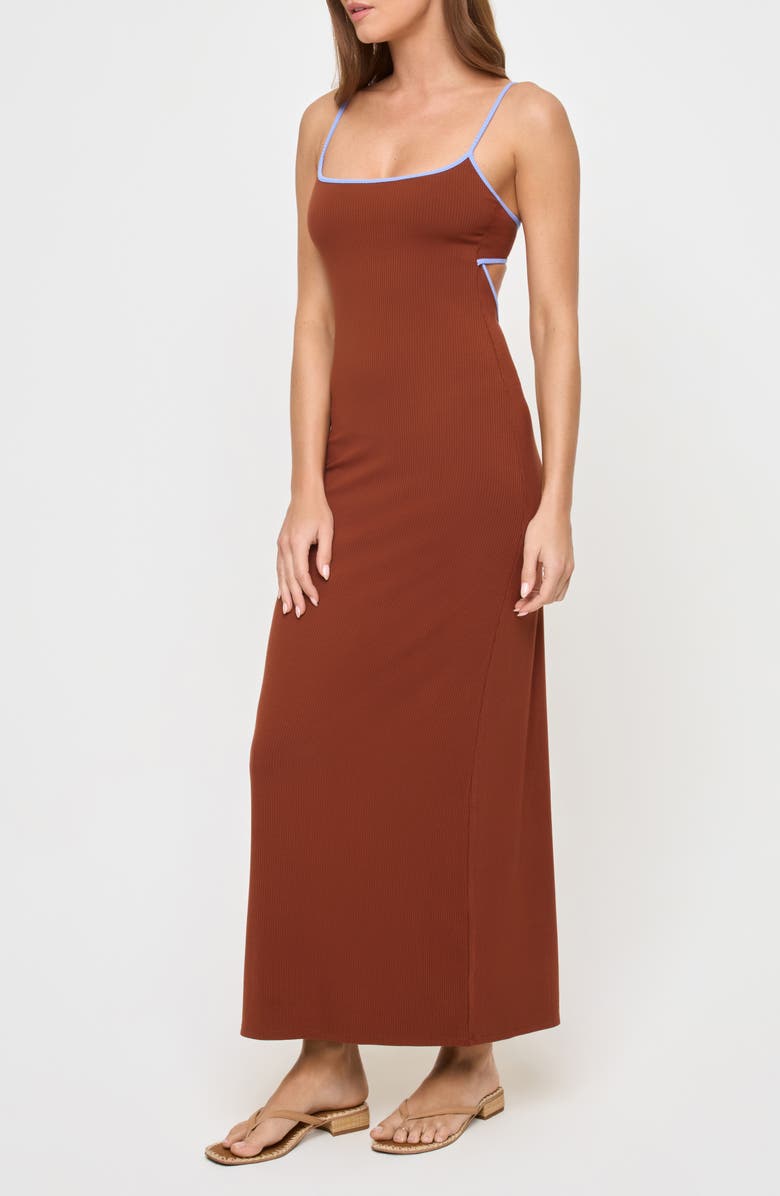 LSPACE Jordana Knit Cover-Up Maxi Dress, Alternate, color, Tobacco/ Veri Peri