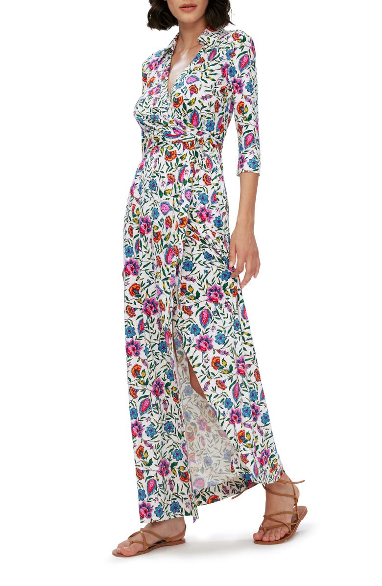 DVF Abigail Silk Wrap Maxi Dress, Alternate, color,