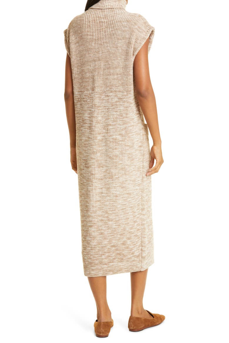 Fadia Sleeveless Organic Cotton Blend Sweater Dress, Alternate, color, CREAM KHAKI
