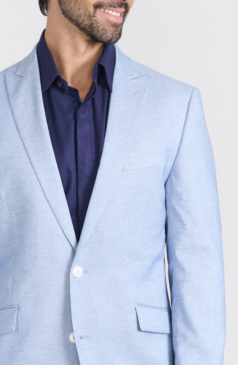 SAVILE ROW CO Blue Stretch Mélange Blazer, Alternate, color, Blue