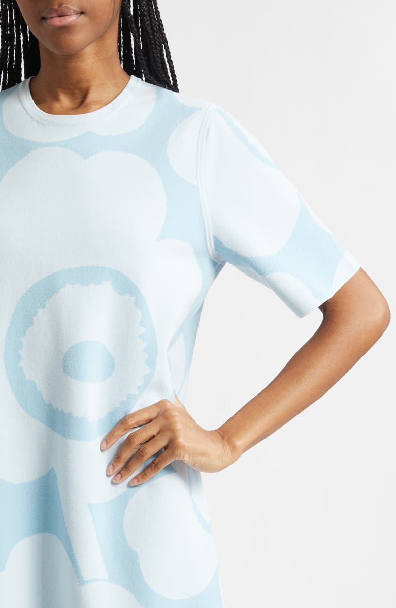 Marimekko Mahdollisuus Unikko Cotton Blend Knit Dress, Alternate, color, Light Blue
