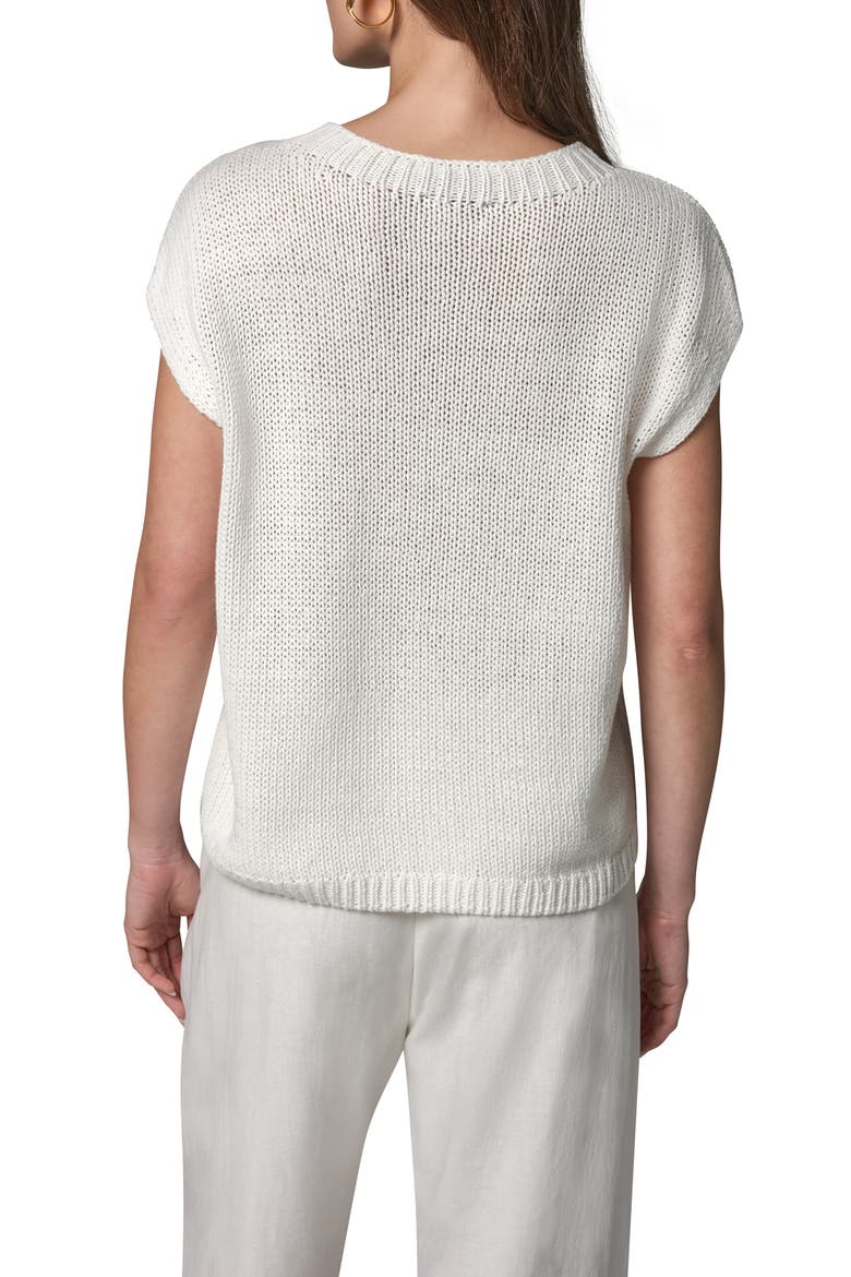 Floral Embroidered Short Sleeve Sweater, Alternate, color, CREAM/ CREAM