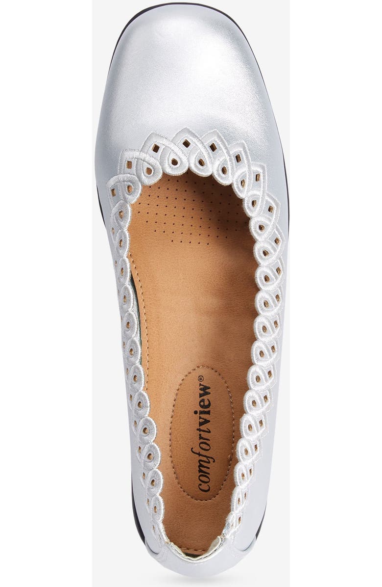 Comfortview The Vivi Slip On Flat, Alternate, color, Silver