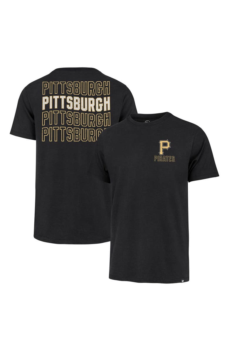 '47 Men's '47 Black Pittsburgh Pirates Hang Back Franklin T-Shirt, Main, color, Black