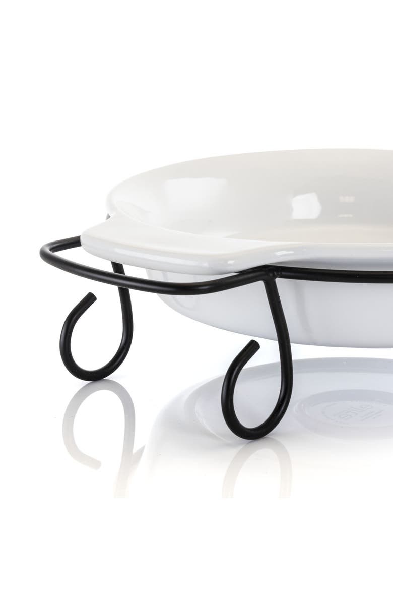 Gibson Elite Gracious Dining 2 Piece Stoneware Bakeware with Metal Rack, Alternate, color, White