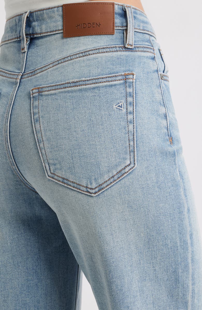 HIDDEN JEANS Cuffed High Waist Wide Leg Jeans, Alternate, color, Med.wash