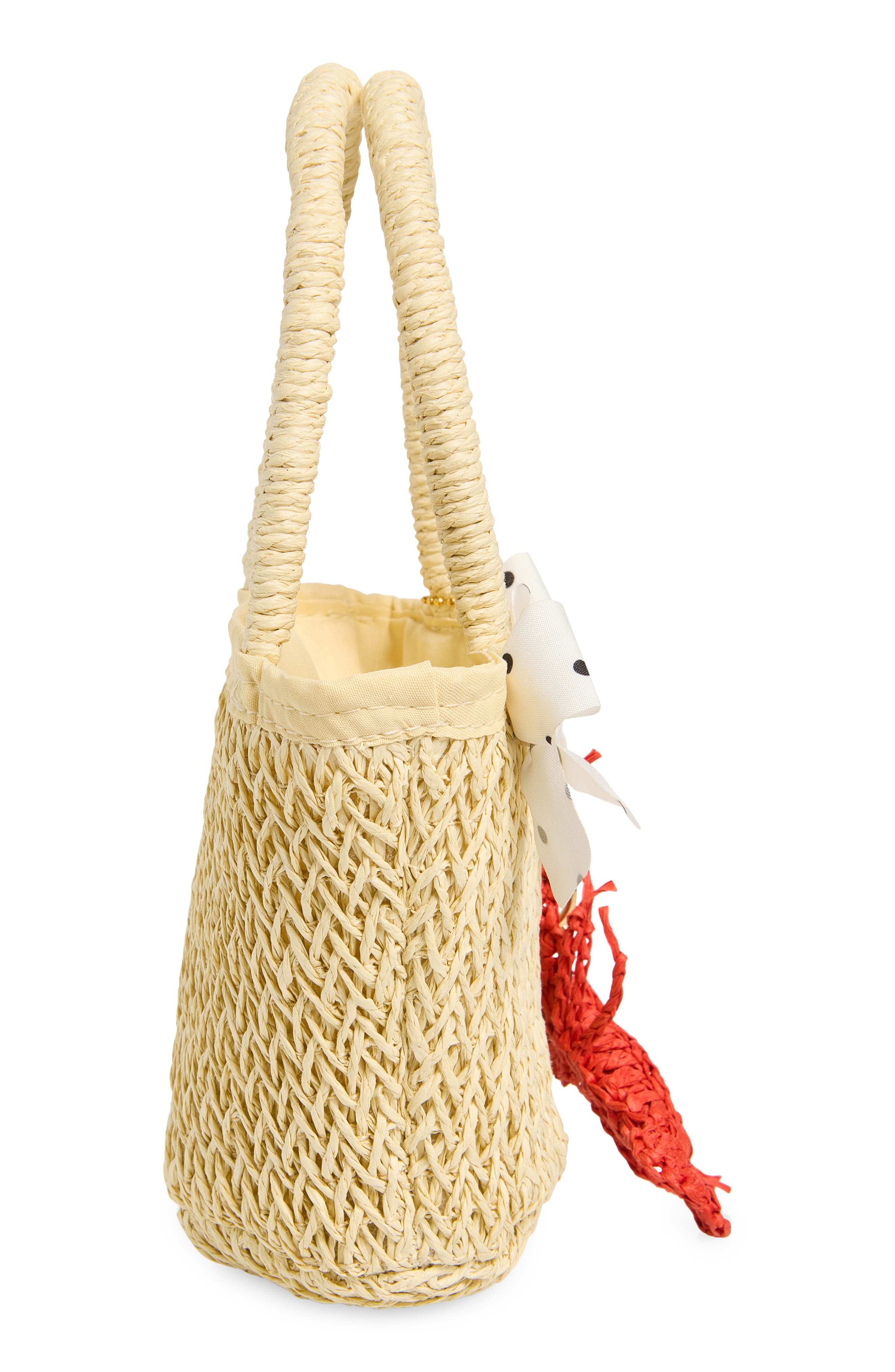 Ruby & Ry Kids' Lobster Charm Straw Tote, Alternate, color, Tan