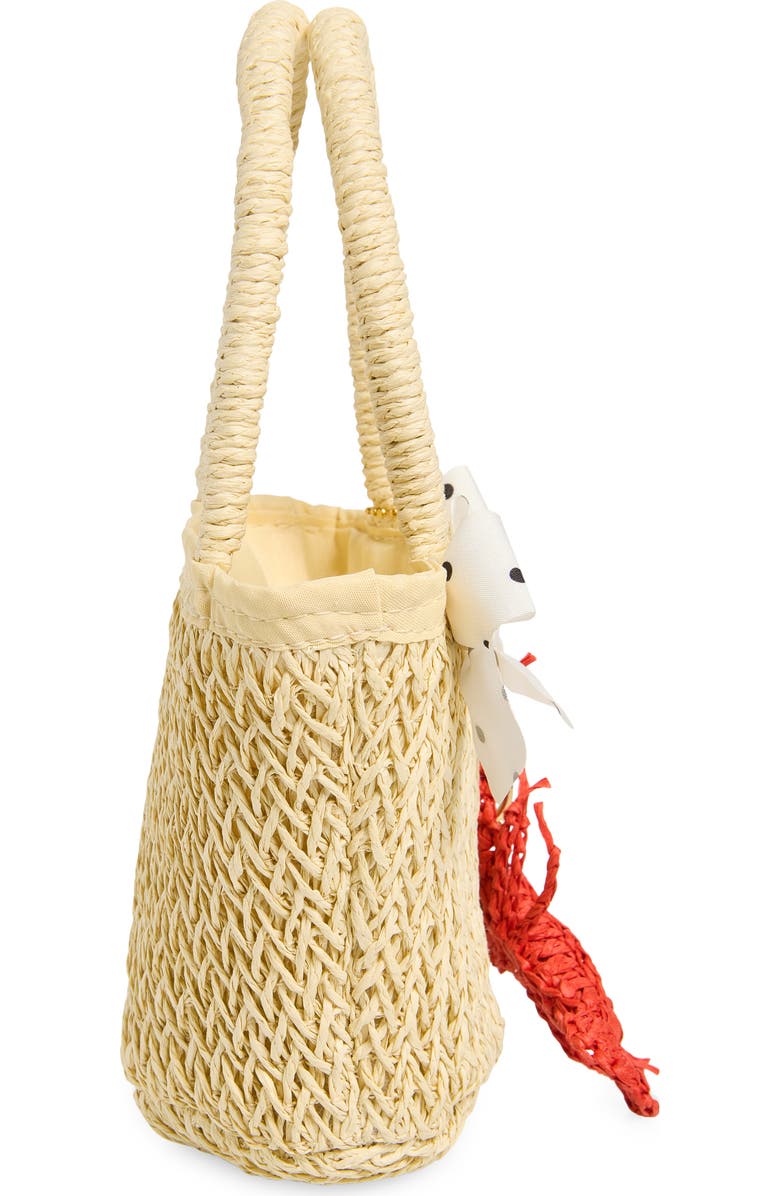 Ruby & Ry Kids' Lobster Charm Straw Tote, Alternate, color, Tan