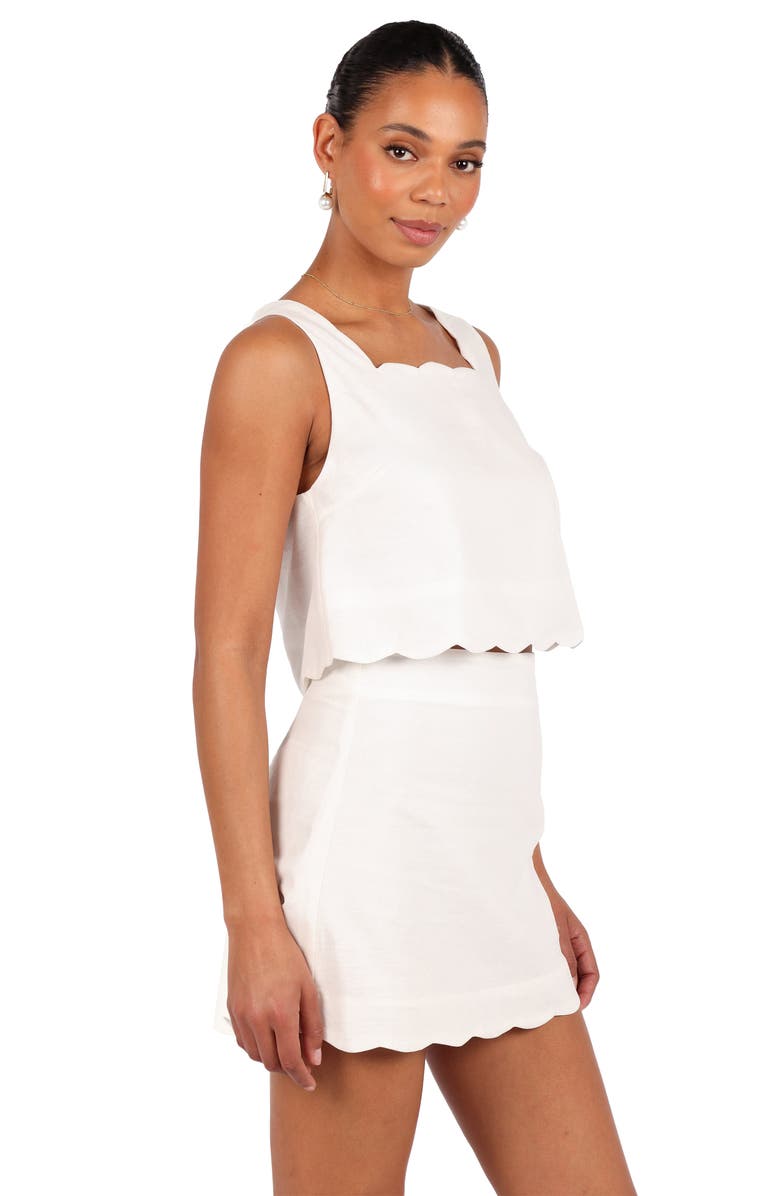 Petal & Pup Wendie Scallop Miniskirt, Alternate, color, Cloud White