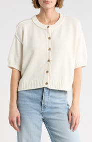 Blu Pepper Short Sleeve Button Front Cardigan