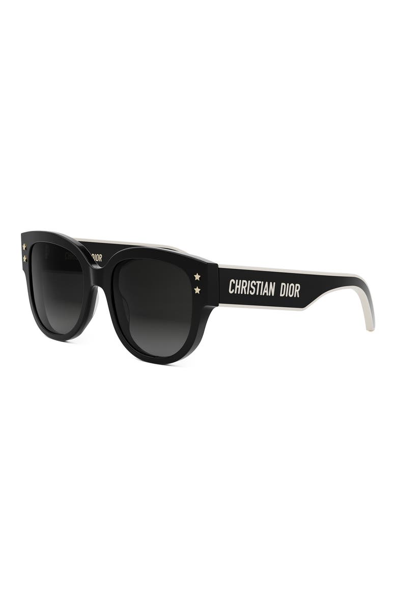 'DiorPacific B2I 54mm Gradient Butterfly Sunglasses, Alternate, color, SHINY BLACK / GRADIENT SMOKE