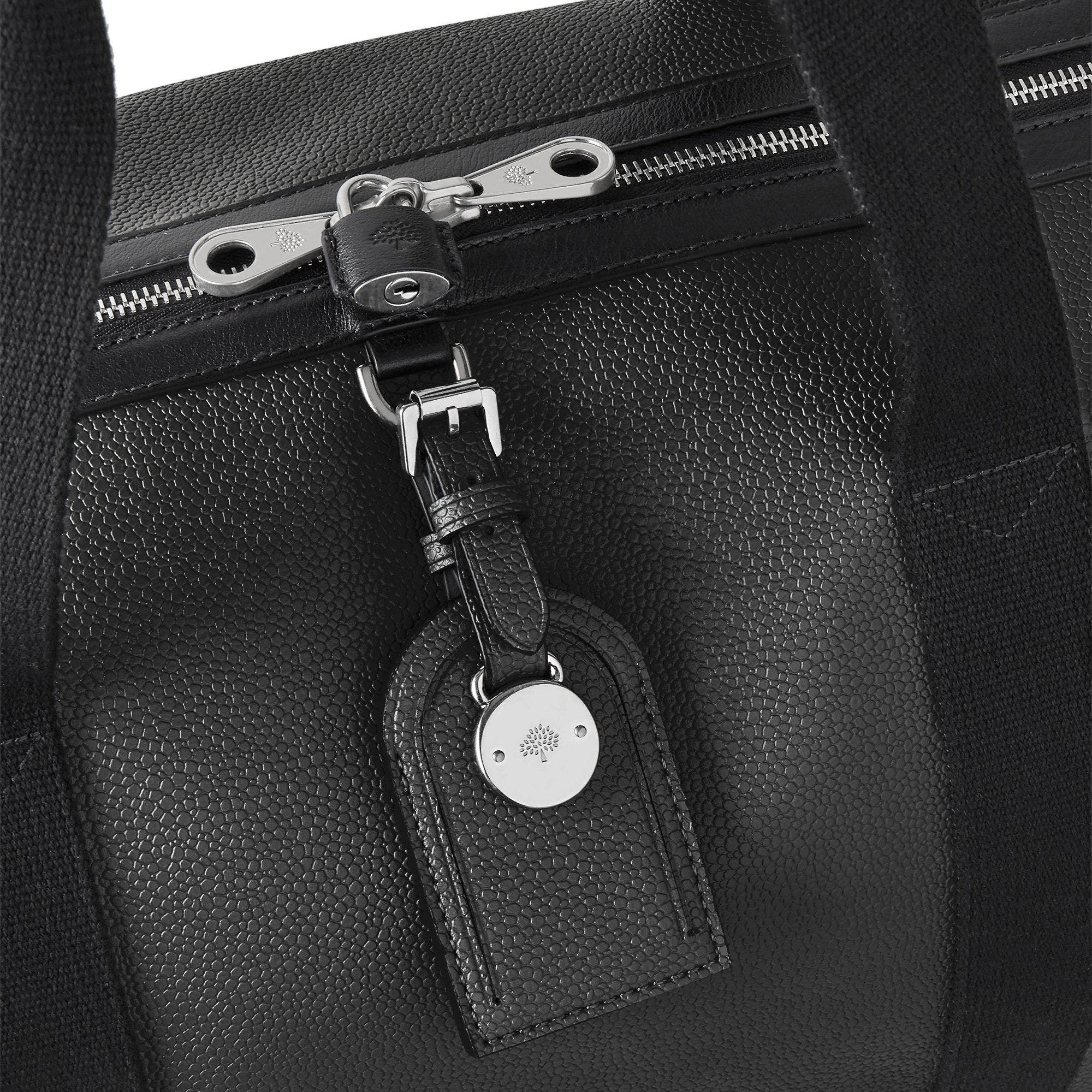 Mulberry Medium Clipper Leather Duffel, Alternate, color, Black