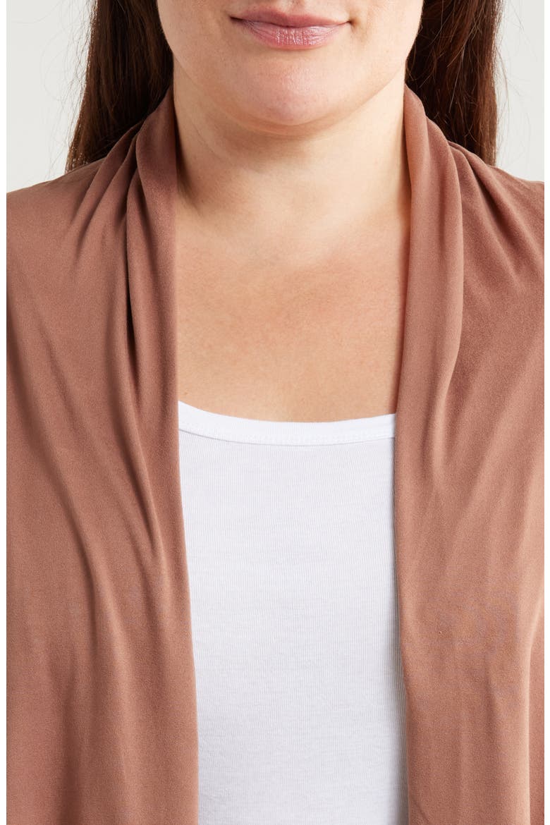 Open Front Sidetail Stretch Vest, Alternate, color, NUDE