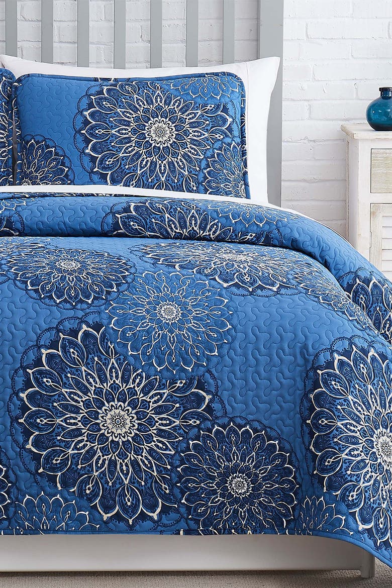 Midnight Floral Oversized Quilt Cover Set - Blue - King/California King, Main, color, MIDNIGHT FLORAL BLUE