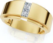 Bliss Diamond 1Ct Men's Princess Cut Diamond Tension Set Wedding Ring 14k Gold Lab Grown